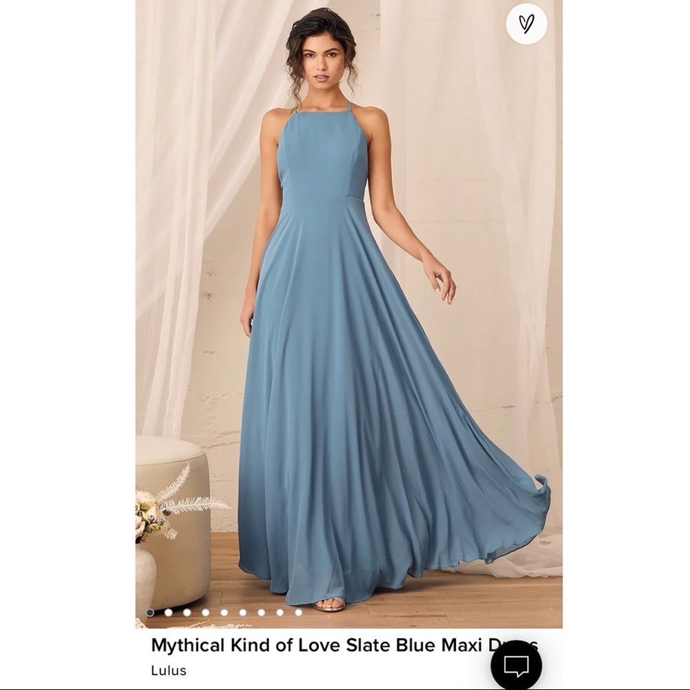 Lulus Mythical Kind of Love Slate Blue Maxi Dress (Bridesmaid dress)